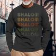 Love Heart Shalom Grunge Vintage Style Black Shalom Long Sleeve T-Shirt Gifts for Old Men