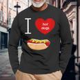 I Love Hot Dogs I Heart Hot Dog Sausage Lover'sLong Sleeve T-Shirt Gifts for Old Men