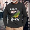 Love Hurts Senegal Parrot Biting Finger Long Sleeve T-Shirt Gifts for Old Men