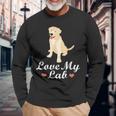 I Love My Lab Cute Golden Labrador Dog Long Sleeve T-Shirt Gifts for Old Men