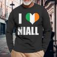 I Love Niall Ireland Flag Long Sleeve T-Shirt Gifts for Old Men