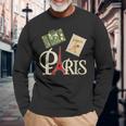 I Love Paris French Vintage Souvenir For Traveler Long Sleeve T-Shirt Gifts for Old Men
