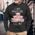 Love Pig Pigs Long Sleeve T-Shirt Gifts for Old Men