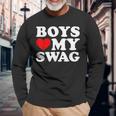 Love My Swag Boys Heart Hip HopLangarmshirts Geschenke für alte Männer