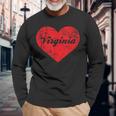 I Love Virginia Heart Southern State Pride Long Sleeve T-Shirt Gifts for Old Men
