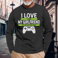 I Love It When My Girlfriend Lets Me Play Video Games Gamer Long Sleeve T-Shirt Gifts for Old Men