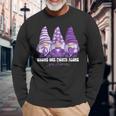 Lupus Awareness Month Purple Ribbon Gnomies Support Long Sleeve T-Shirt Gifts for Old Men