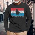 Luxembourg Flag Outline Silhouette Benelux Letzebuerg Langarmshirts Geschenke für alte Männer
