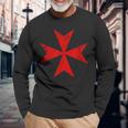 Maltese Cross Red Eight-Pointed Cross Malta Long Sleeve T-Shirt Gifts for Old Men