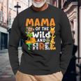 Mama Of The Wild And Three Zoo Theme Birthday Jungle Safari Long Sleeve T-Shirt Gifts for Old Men