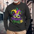 Mardi Gras Party Hat Beads Mask Feathers Fleur-De-Lis Long Sleeve T-Shirt Gifts for Old Men