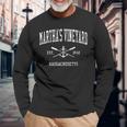 Martha's Vineyard Ma Vintage Crossed Oars & Boat Anchor Spor Long Sleeve T-Shirt Gifts for Old Men