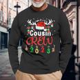 Matching Family Christmas Cousin Crew 2023 Elf Squad Xmas Pj Long Sleeve T-Shirt Gifts for Old Men