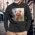 Meerschweinchen Blumen Aquarell Illustration Grafik Langarmshirts Geschenke für alte Männer