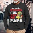 Mein Held Feuerwehrmann Papa Langarmshirts, Feuerwehr Motiv Tee Geschenke für alte Männer