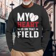 Mein Herz Ist Auf Dem Feld Baseball Papa Langarmshirts Geschenke für alte Männer