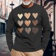 Melanin Hearts Social Justice Equality Unity Protest Long Sleeve T-Shirt Gifts for Old Men