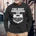 Mens Woodworking Woodworker Carpentry Beard Long Sleeve T-Shirt Gifts for Old Men