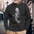 Mermaid Zombie Bones Skull Dead Long Sleeve T-Shirt Gifts for Old Men