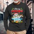 Merry Cruisemas 2023 Christmas Santa Hat Reindeer Xmas Light Long Sleeve T-Shirt Gifts for Old Men