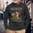 Merry Xmas Squirrel Christmas Xmas Christmas Lights Ugly Long Sleeve T-Shirt Gifts for Old Men
