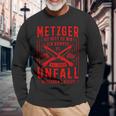 Metzger Sei Nett Zu Mir Fleischer Slogan Butcher Langarmshirts Geschenke für alte Männer