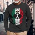 Mexico Flag Sugar Skull Mexican Long Sleeve T-Shirt Gifts for Old Men