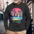 Miami Florida Vintage Retro Usa America Souvenir Long Sleeve T-Shirt Gifts for Old Men