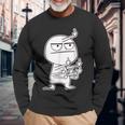 Middle Finger Maniac Long Sleeve T-Shirt Gifts for Old Men