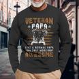 Military Veteran Papa Vintage Us American Flag Fathers Day Long Sleeve T-Shirt Gifts for Old Men
