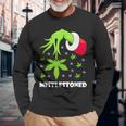 Mistlestoned Weed Leaf Cannabis Marijuana Ugly Christmas Long Sleeve T-Shirt Gifts for Old Men