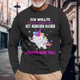 Was Mit Menschen Machen Unicorn Saying Langarmshirts Geschenke für alte Männer