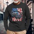 Monster Truck 4Th Of July Boys American Flag Usa Long Sleeve T-Shirt Gifts for Old Men