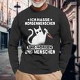 Morgenmuffel Morgen Und Menschen Ich Hasse Morgenschen Langarmshirts Geschenke für alte Männer