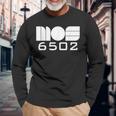 Mos 6502 Cpu Retro Gaming Gamer White Text Long Sleeve T-Shirt Gifts for Old Men