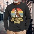 Moscow Watchdog Dog Dad Retro Style Dogs Lover Owner Long Sleeve T-Shirt Gifts for Old Men