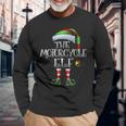 Motorcycle Elf Matching Family Motorcycle Christmas Long Sleeve T-Shirt Gifts for Old Men