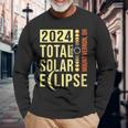 Mount Vernon Ohio Total Solar Eclipse April 8 2024 Long Sleeve T-Shirt Gifts for Old Men