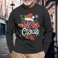 Mr And Mrs Claus Couples Santa Christmas Lights Pajamas Long Sleeve T-Shirt Gifts for Old Men
