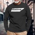 Native Tennessee State Pride Outline Long Sleeve T-Shirt Gifts for Old Men