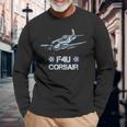 Navy Aviator F4u Corsair Ww2 Aircraft Carrier Fighter Long Sleeve T-Shirt Gifts for Old Men