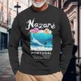 Nazare Portugal Big Wave Surfing Vintage Surf Long Sleeve T-Shirt Gifts for Old Men