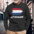 Netherlands Flag Netherlands Flag Holland Fan Langarmshirts Geschenke für alte Männer