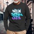 New York City New York City Graffiti Style Long Sleeve T-Shirt Gifts for Old Men