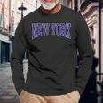New York City Text Long Sleeve T-Shirt Gifts for Old Men