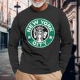 New York City Trip Souvenir Statue Of Liberty Big Apple Long Sleeve T-Shirt Gifts for Old Men