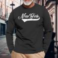 New York City New York Vintage Retro Style Long Sleeve T-Shirt Gifts for Old Men