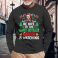 Be Nice To The Carpet Installer Santa Christmas Long Sleeve T-Shirt Gifts for Old Men