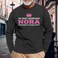 Nora Nombre Personal Lindo Divertido Nora Camiseta de manga larga Regalos para ancianos