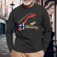 Norway Map Angel Elk Langarmshirts Geschenke für alte Männer